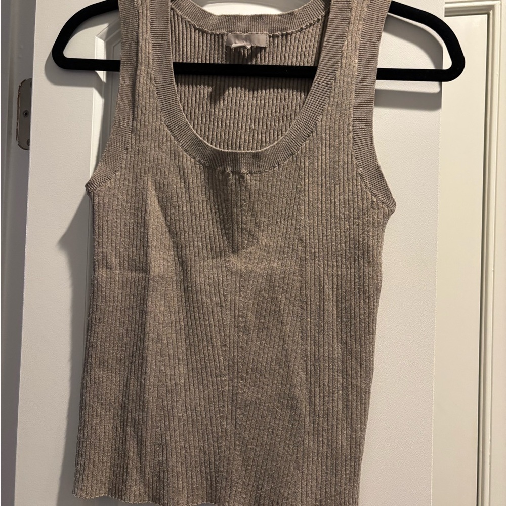 H&M Beige Tank Top with Ribbed Texture